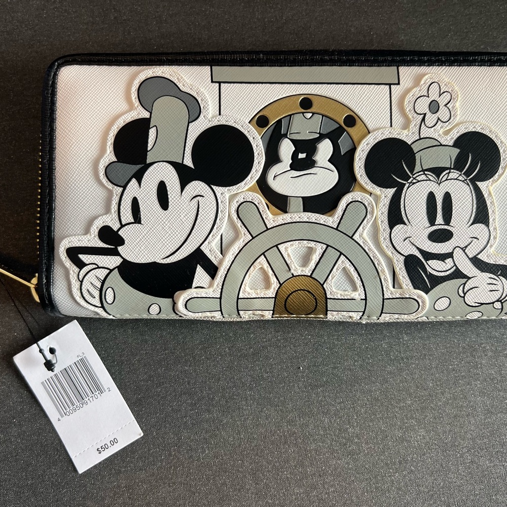 Loungefly Disney Mickey Mouse Black and Gray Wallet